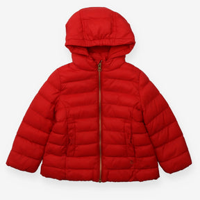 Red coat with pocket bows