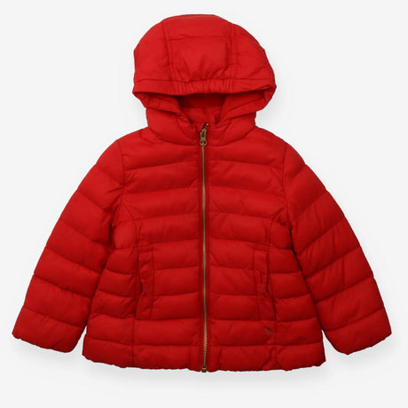 Red coat with pocket bows