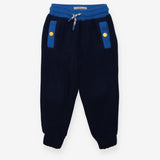 Joggers Fleece Navy and blue waistband drawstring