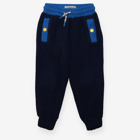Joggers Fleece Navy and blue waistband drawstring