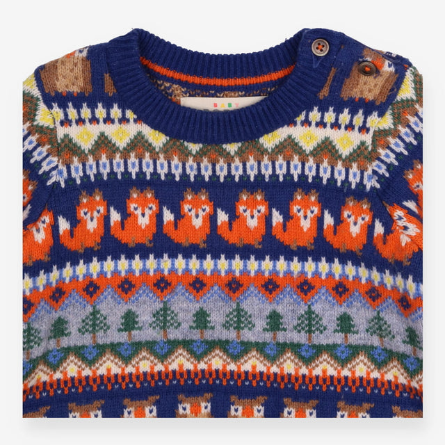 Jumper Navy with Fox and Owls