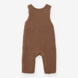 Brown fleece teddy bear dungarees