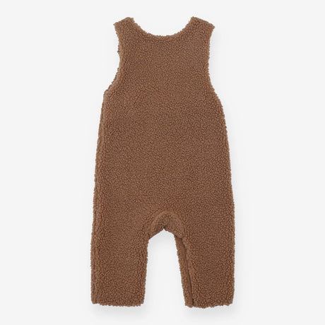 Brown fleece teddy bear dungarees