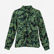 Green Palm Botanical Leaf Print Scarf Tie Neck Lon