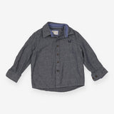 Shirt LS blue herringbone pattern