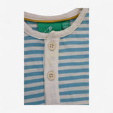 T-shirt Henley Blue and Cream Stripe