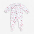 Sleepsuit Collared White with Pink Flowers and Rob