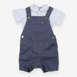 Outfit shortie dungaree blue and collared short sl
