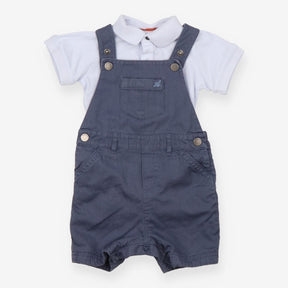 Outfit shortie dungaree blue and collared short sl