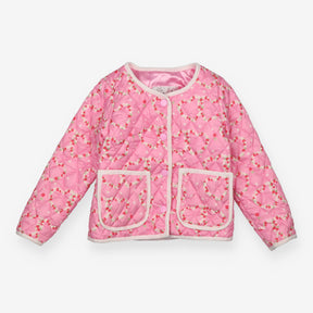 Pink Floral Quilted Coat