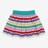 Skort coloured white stripes green waist