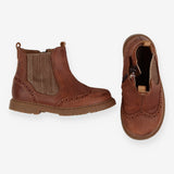 Boots brown zip brogue style