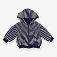 Hoodie zip navy and white striped