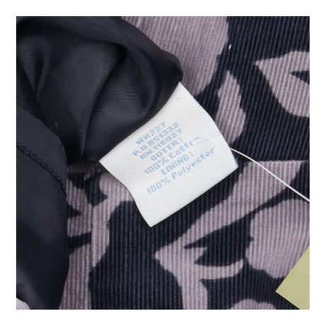 Dress Black Grey Floral Corduroy Long Sleeve V-Nec