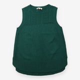 Green Textured Knit Sleeveless Sweater Vest
