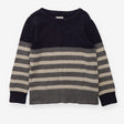 Knitted Sweater Navy Top and Cuffs and Grey and Cr