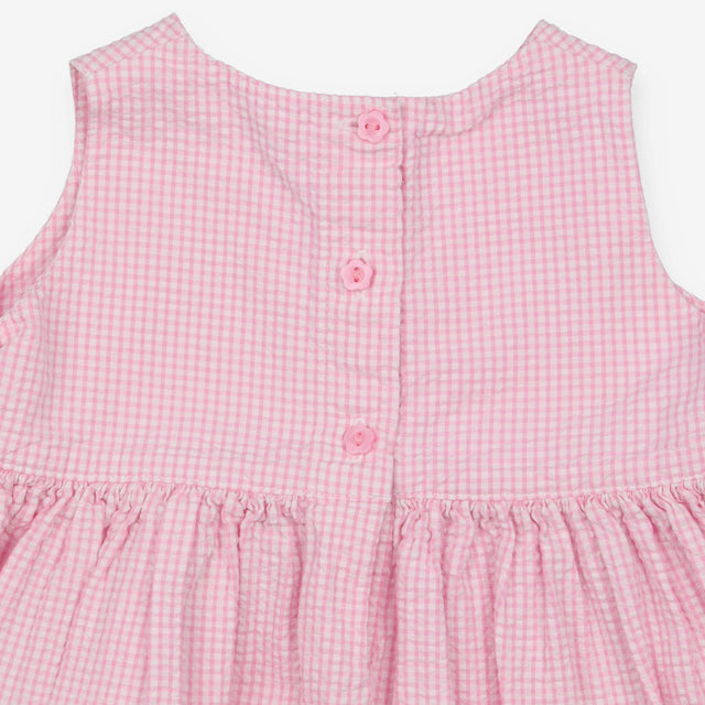Dress sleeveless pink gingham