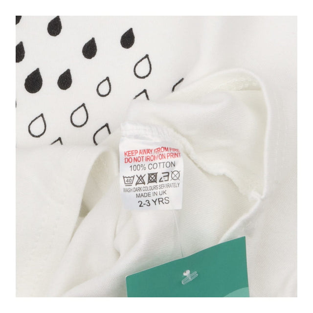 T Shirt White with Black and White Water Drops 