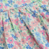 Dress jersey LS pink blue ditsy floral
