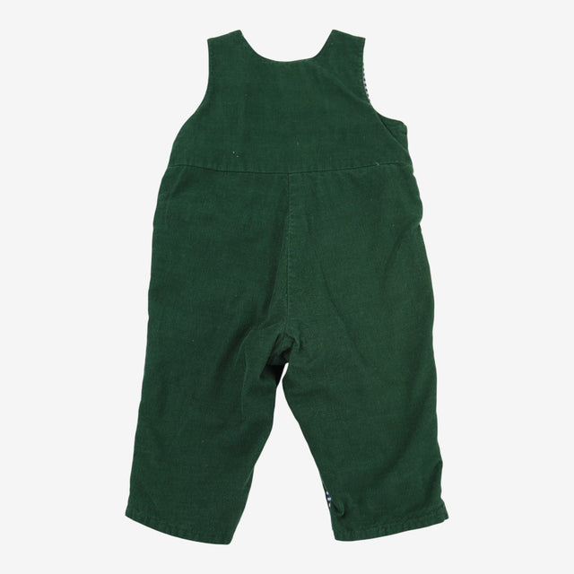 Cord Dungarees Green triceratops pocket