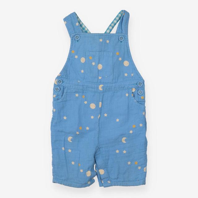 Dungaree shortie blue moons and stars