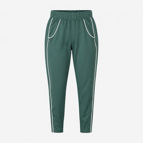 Joggers Green Contrast Piping Tapered Leg Elastica
