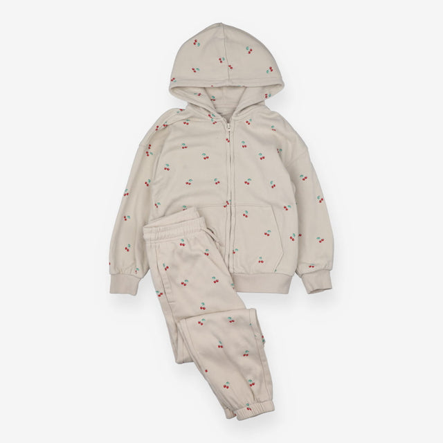Tracksuit beige zip cherries