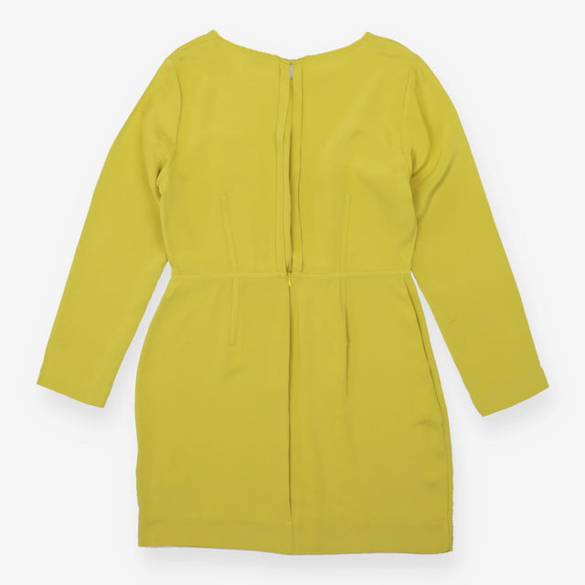 Roux Dress Celery Green 100% Silk Open Back