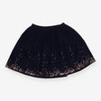 Blue Cord Skirt with Sequins