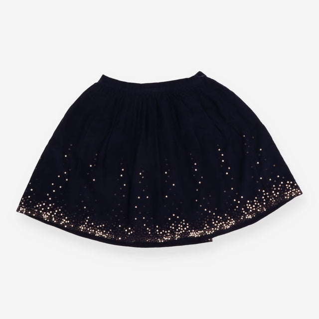 Blue Cord Skirt with Sequins