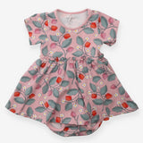 Dress jersey pink strawberries