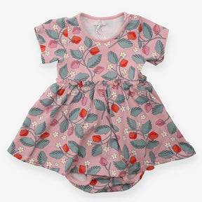 Dress jersey pink strawberries