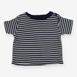 Tee SS white large navy stripe
