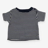 Tee SS white large navy stripe