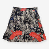 Navy & Pink Floral Printed Viscose Mini Skirt