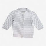 Cardigan Grey and White Stripe