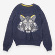 Tiger Jumper Navy Animal Intarsia Long Sleeve