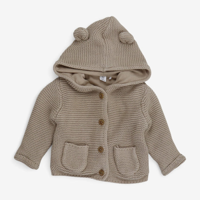 Knit Hooded Cardigan Oatmeal