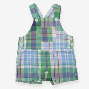 Dungarees shortie green blue gingham