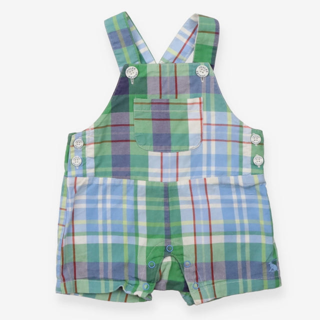 Dungarees shortie green blue gingham