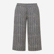 Trousers Navy Blue Cream Block Print Floral Cotton