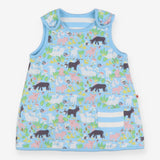 Blue Farm Animals and Striped Dress