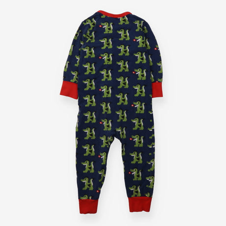 Navy and red dragon zip sleepsuit