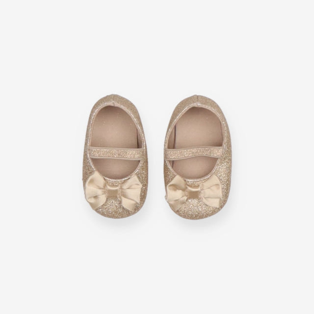 Gold Sparkly Pumps with Bows