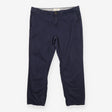 Chino Trousers in Navy Stretch Cotton with Slim Le
