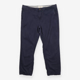 Chino Trousers in Navy Stretch Cotton with Slim Le