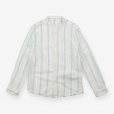 long sleeve shirt white and green strips