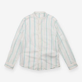 long sleeve shirt white and green strips