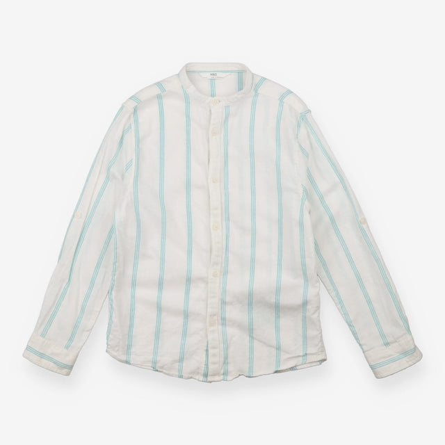 long sleeve shirt white and green strips