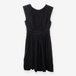 Black Sleeveless Tea Dress Ruched Waist